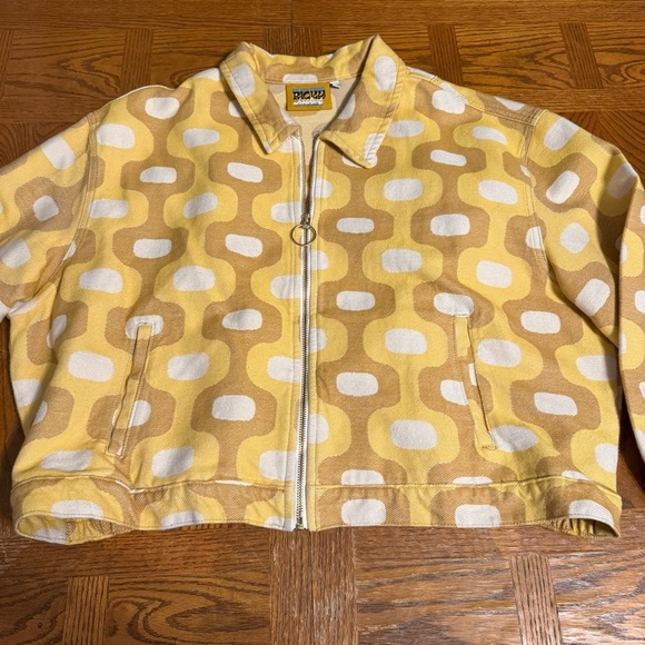 Big Bud Press Jacquard Yellow Printed Ricky Jacket 0XL Cropped Vintage Inspired - Picture 3 of 16